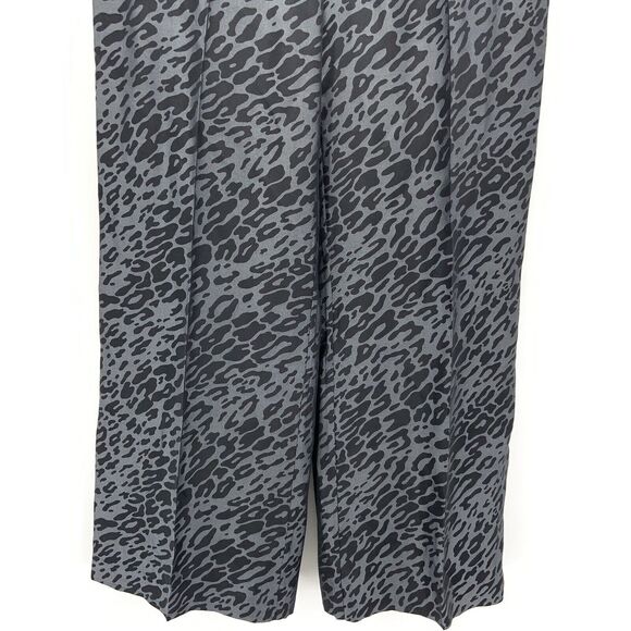 Equipment Arwen Pants Womens 2 Leopard Print Grey Silk‎ Wide Leg Preppy Mob Wife - Picture 4 of 13